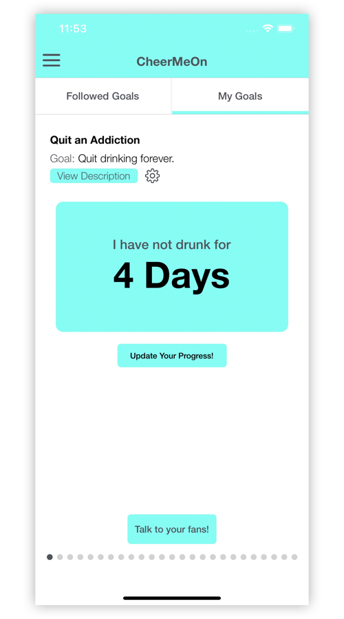 CHeerMeOn -  Goal Tracking App screenshot 7